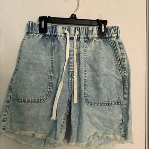 NWT BlankNYC sz XS frayed‎ hem jean shorts with drawstring